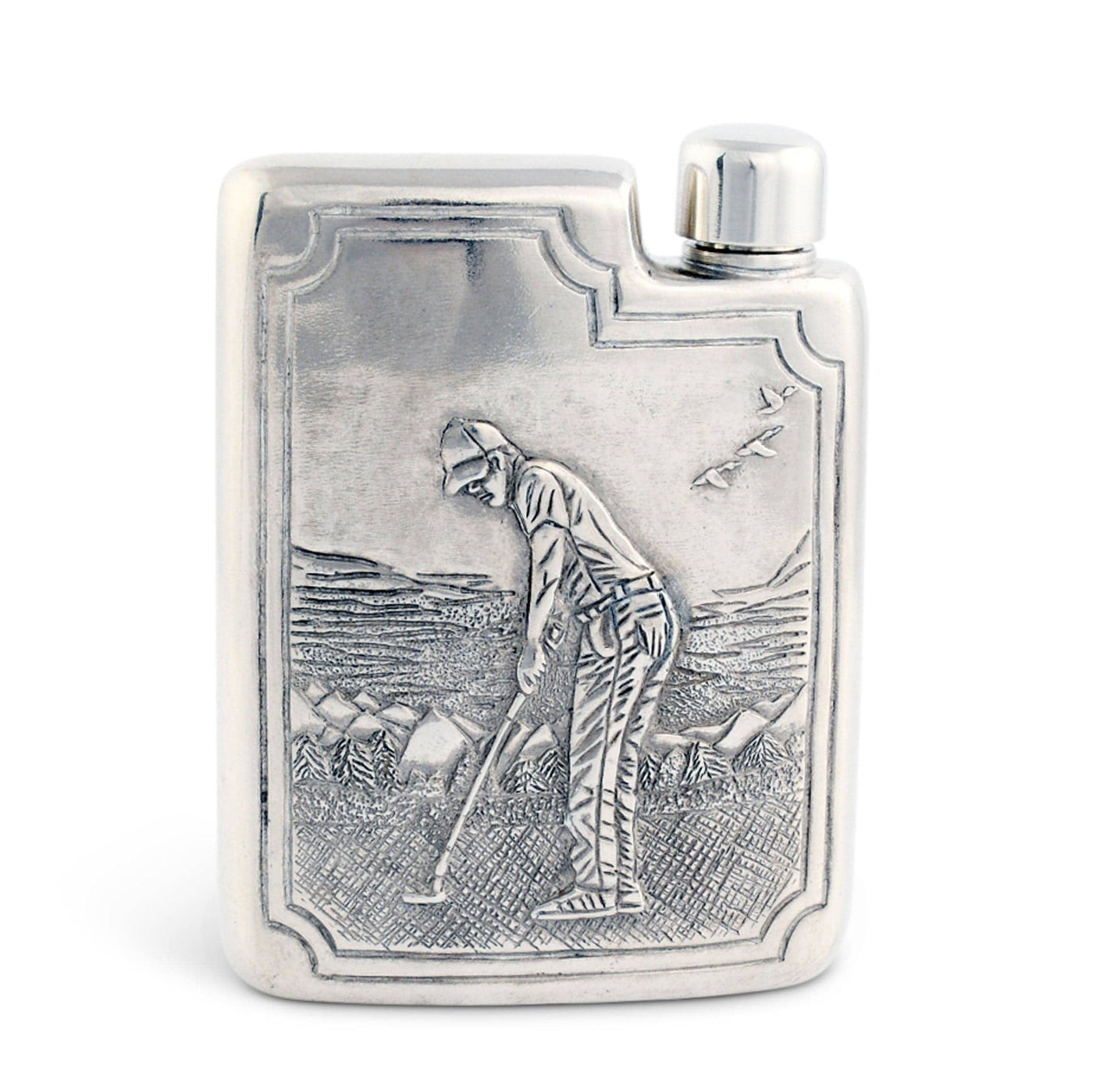 Golfer Pewter Flask