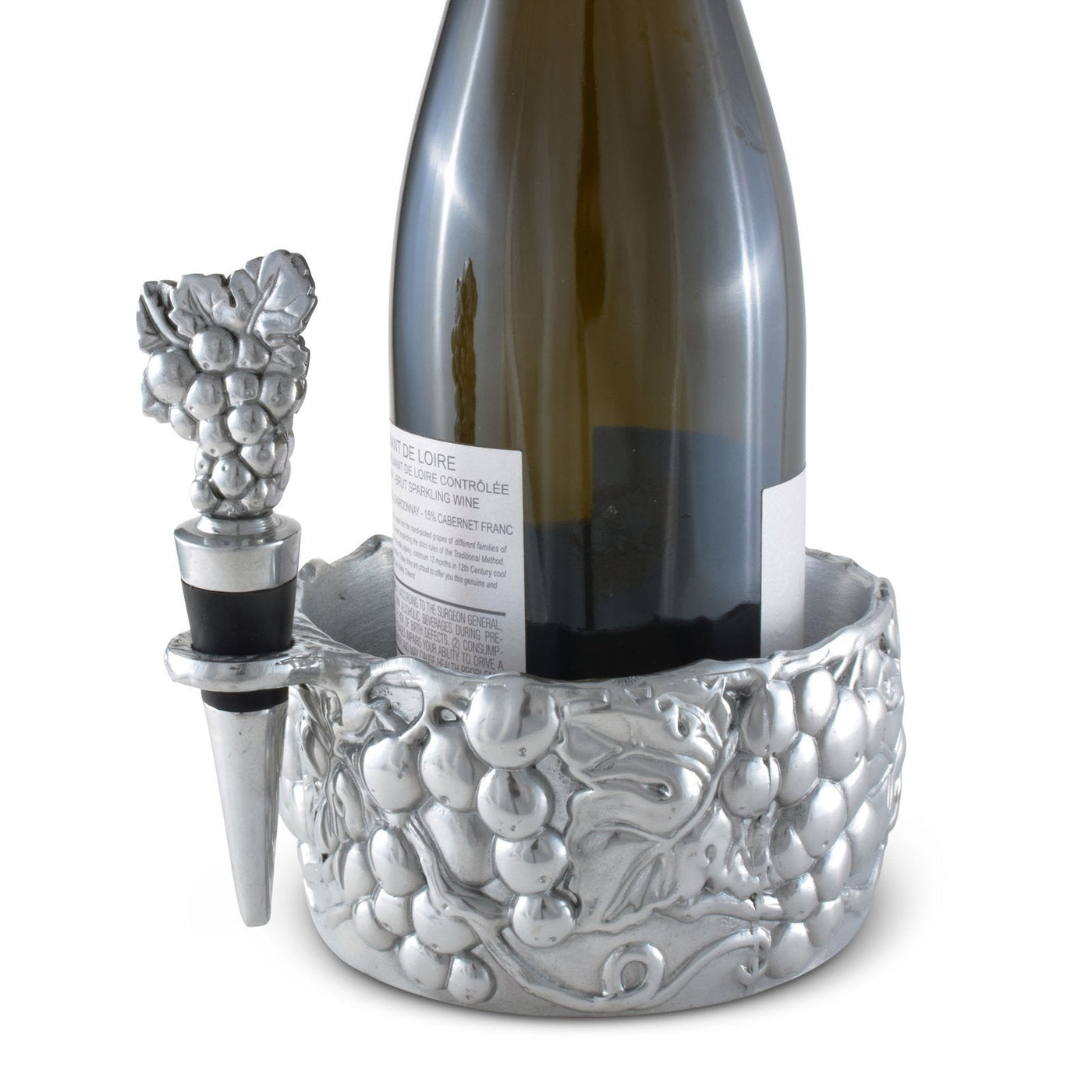 Grape Wine Caddy And Stopper Set