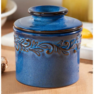Antique Butter Bell Crock - Denim Blue