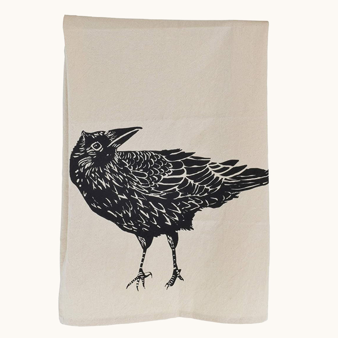 Organic Crow Tea Towel