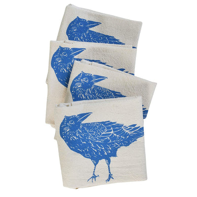 Set of 4 Organic Crow Cloth Napkins