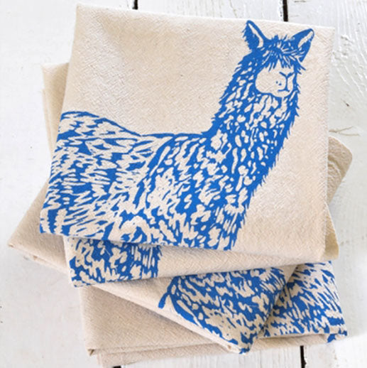 Set of 4 Organic Llama Cloth Napkins
