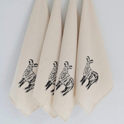 Set of 4 Organic Goat Cloth Napkins