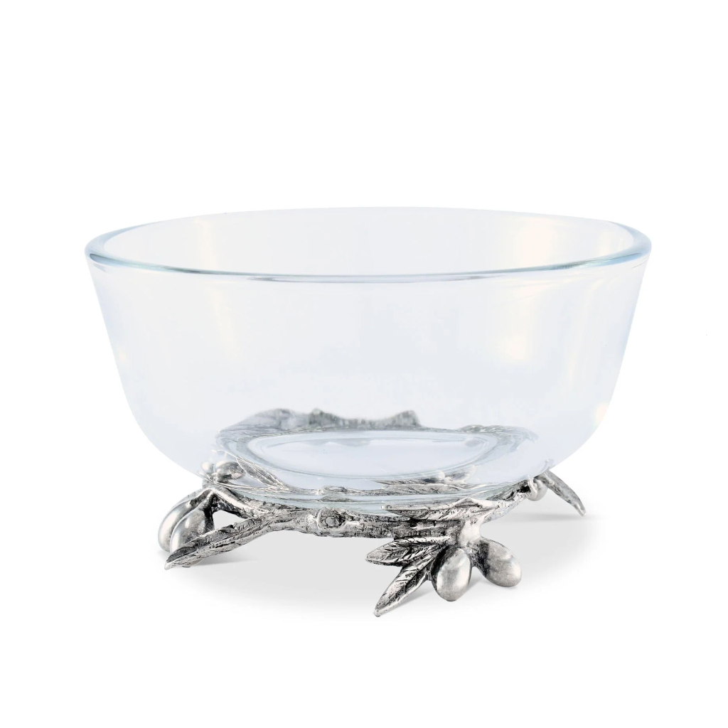 Olive Grove Glass & Pewter Bowl