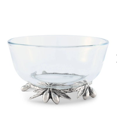 Olive Grove Glass & Pewter Bowl