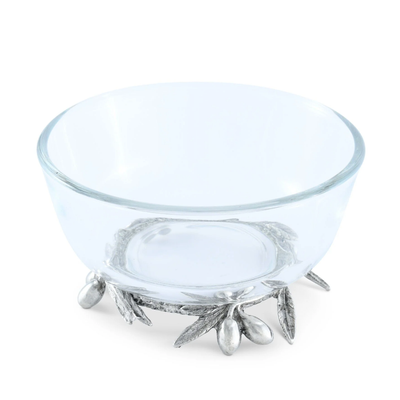 Olive Grove Glass & Pewter Bowl