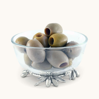 Olive Grove Glass & Pewter Bowl