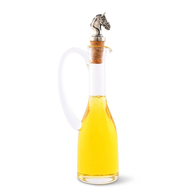 Cruet Bottle with Horse Head Cork Stopper