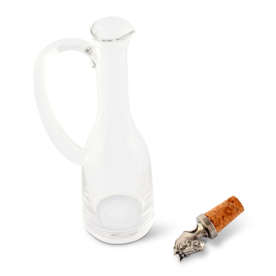Cruet Bottle with Horse Head Cork Stopper