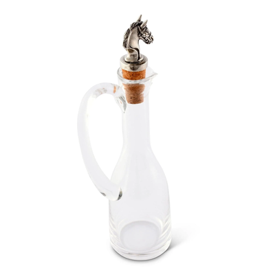 Cruet Bottle with Horse Head Cork Stopper