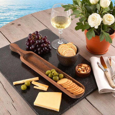 Wood Cracker Tray with Handle