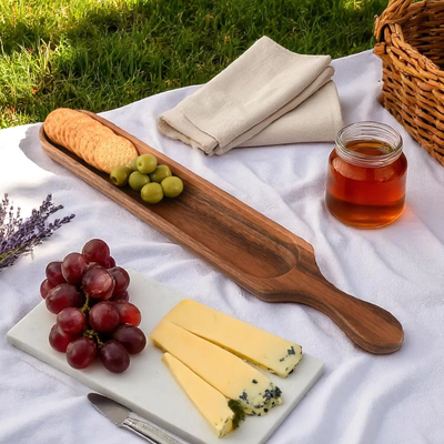 Wood Cracker Tray with Handle