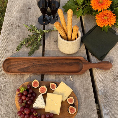 Wood Cracker Tray with Handle