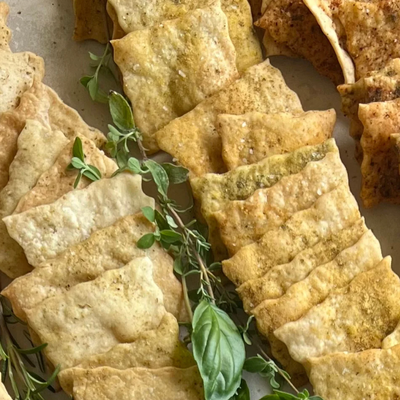 Cheezy Italian Sea Salt Sourdough Crackers