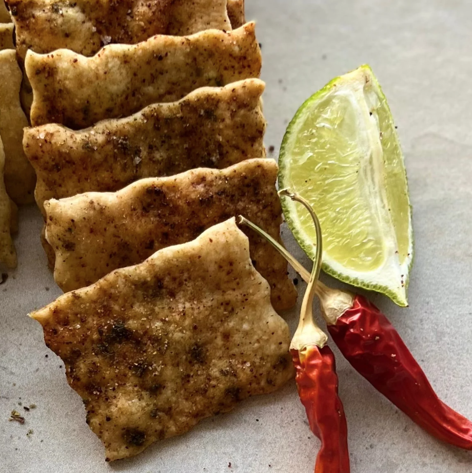 Chili con Lima Sea Salt Sourdough Crackers