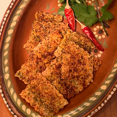 Chili con Lima Sea Salt Sourdough Crackers