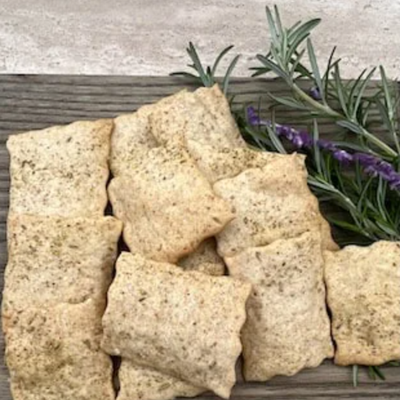 Rosemary Sea Salt Sourdough Crackers