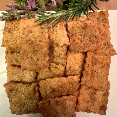 Rosemary Sea Salt Sourdough Crackers