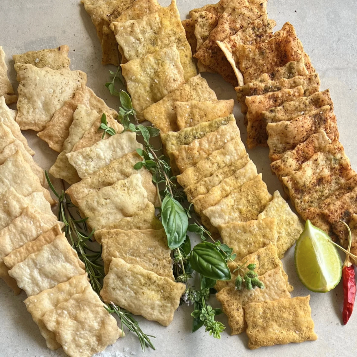 Rosemary Sea Salt Sourdough Crackers