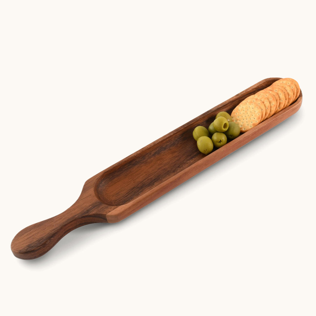 Wood Cracker Tray with Handle