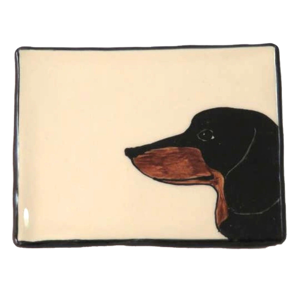 Dachsund Handmade Tray Black Brown