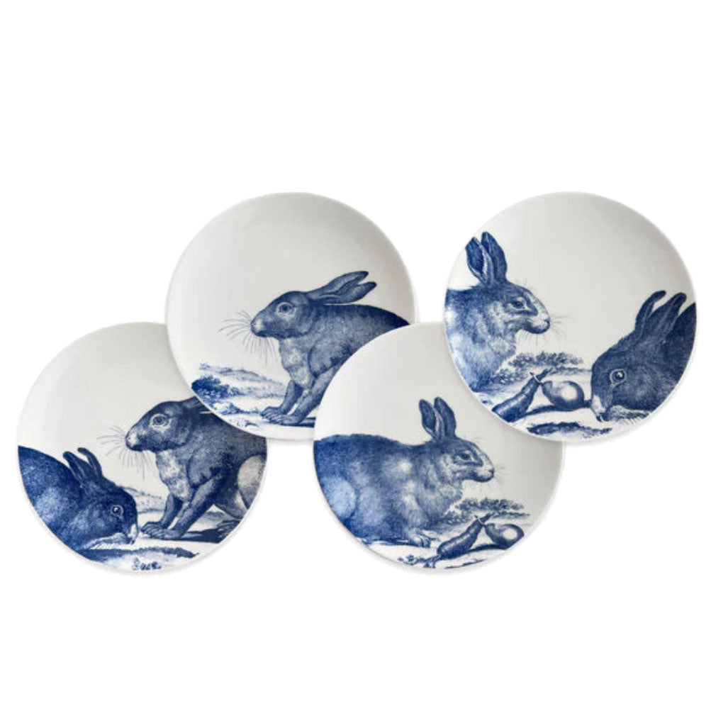 Blue Bunnies Canape' Plates (4)