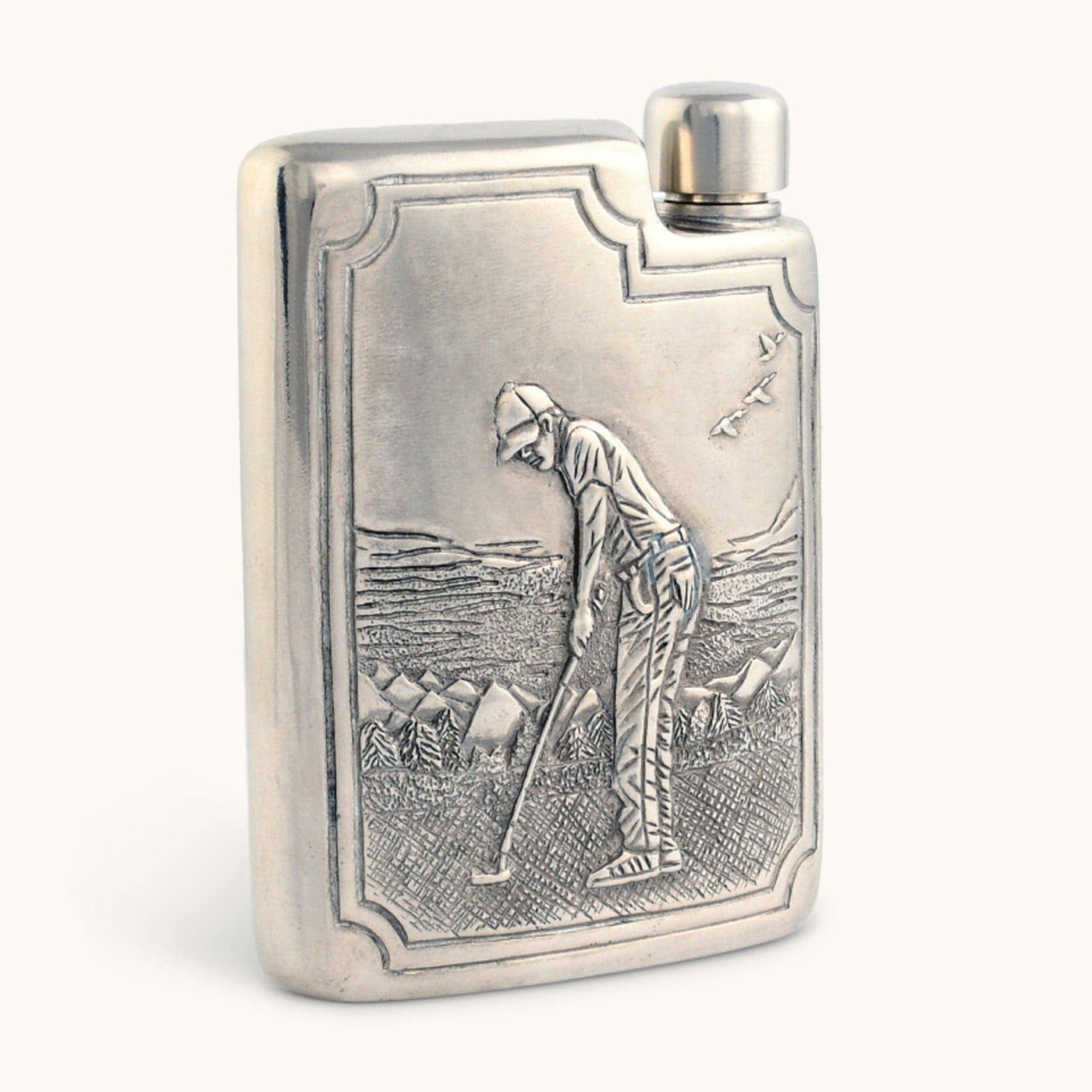 Golfer Pewter Flask