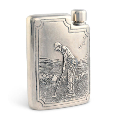 Golfer Pewter Flask