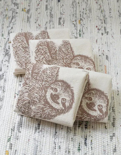 Set of 4 Organic Sloth Cloth Napkins