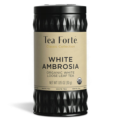 White Ambrosia Loose Leaf Tea Canisters