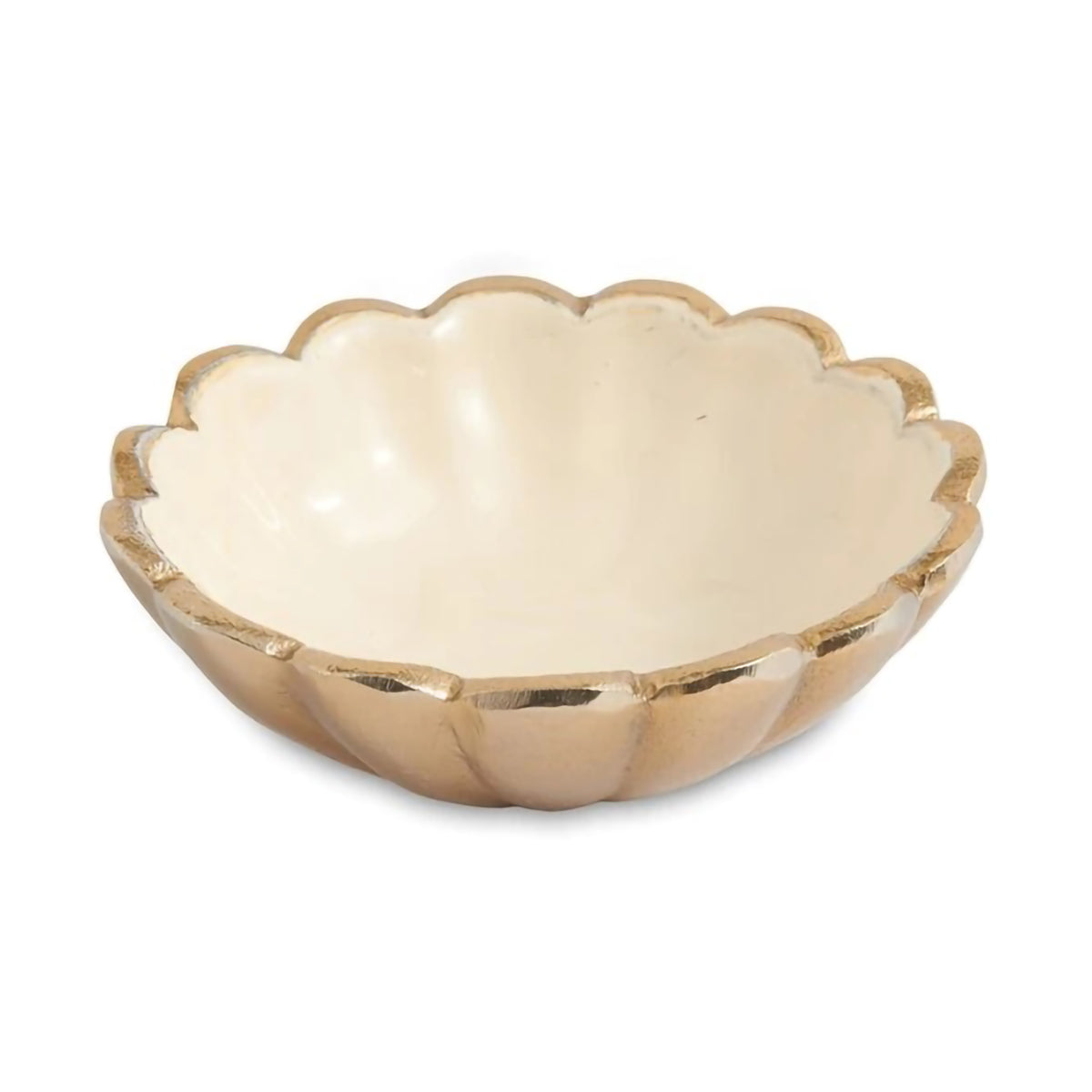 Peony 4" Petite Bowl Gold Snow