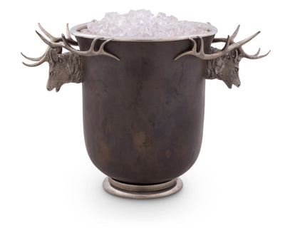 Elk Handle Bronze Ice Bucket