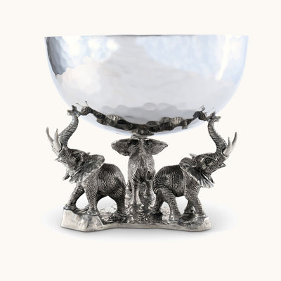 Elephant Stainless Steel & Pewter Nut Bowl