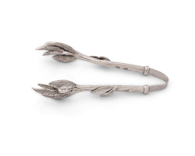 Pewter Olive Pattern Nuts And Olives Tongs