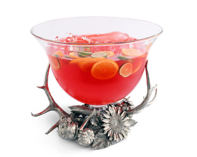 Harvest Glass Pedestal Ice Bucket Centerpiece