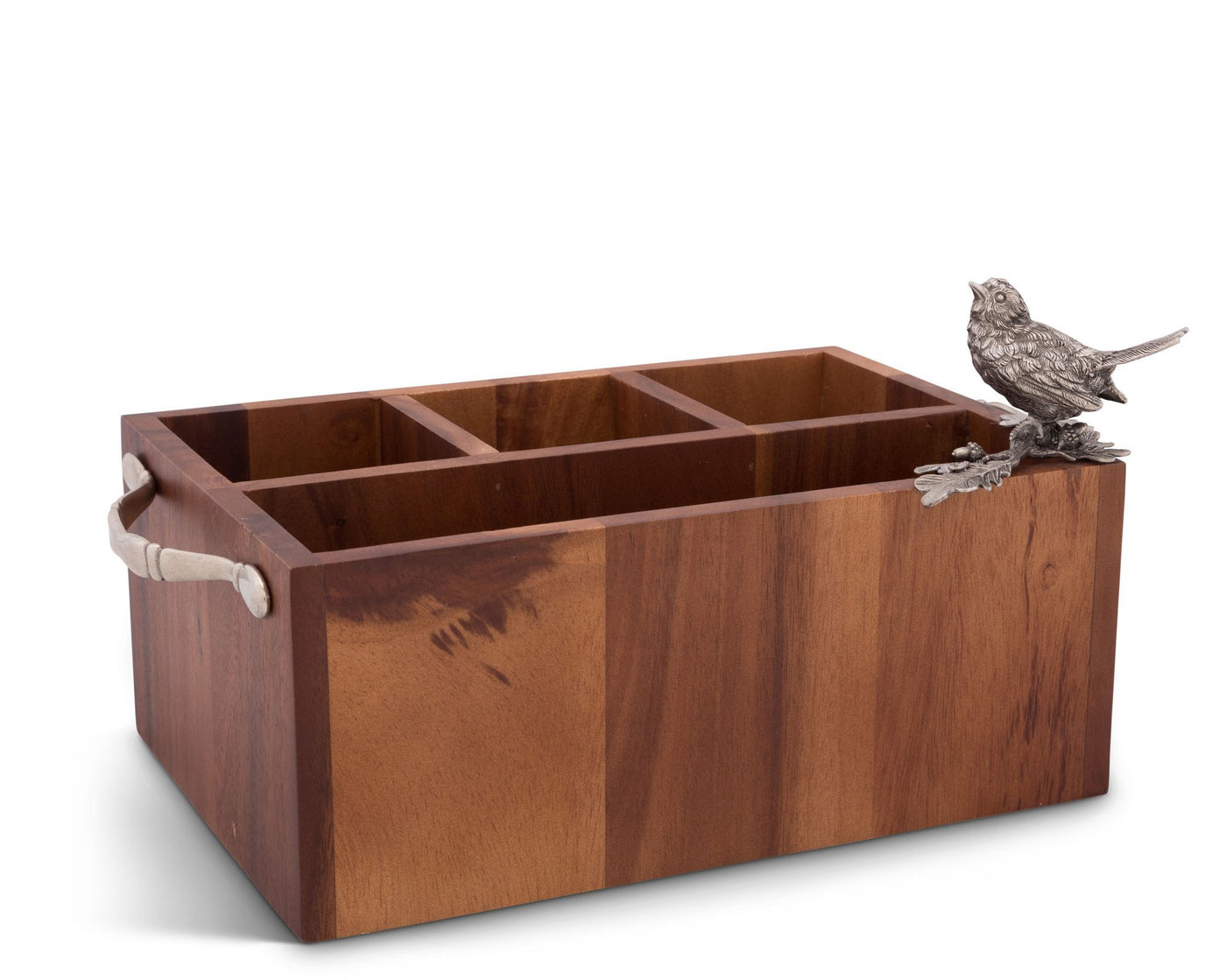Song Bird Wood Flatware Caddy