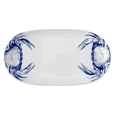 Crabs Blue Small Oval Tray