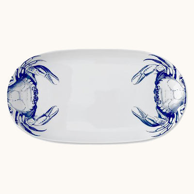 Crabs Blue Small Oval Tray