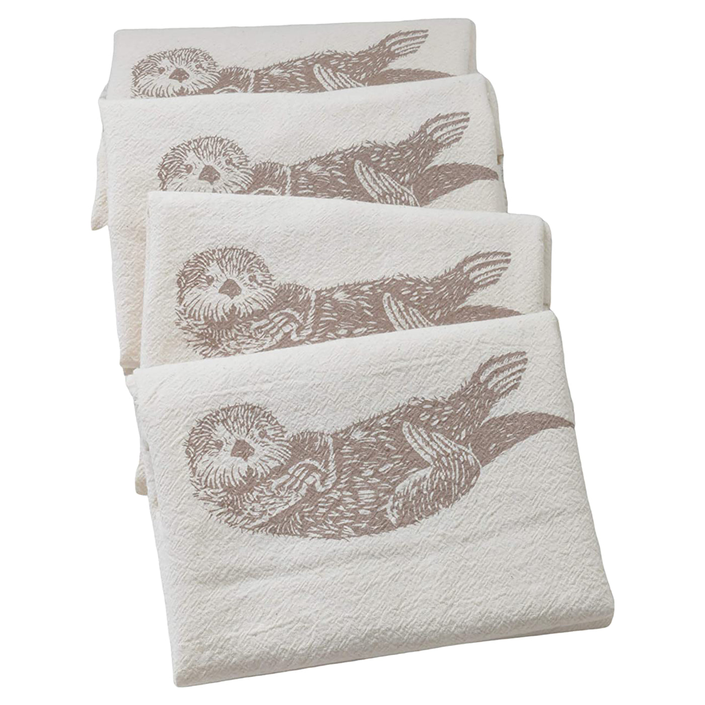 Set of 4 Organic Otter Cloth Napkins