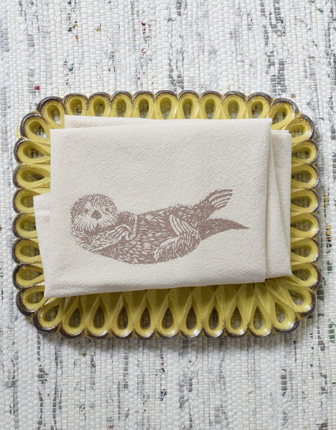 Set of 4 Organic Otter Cloth Napkins