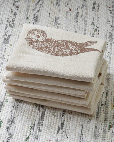 Set of 4 Organic Otter Cloth Napkins