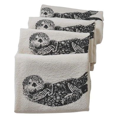 Set of 4 Organic Otter Cloth Napkins