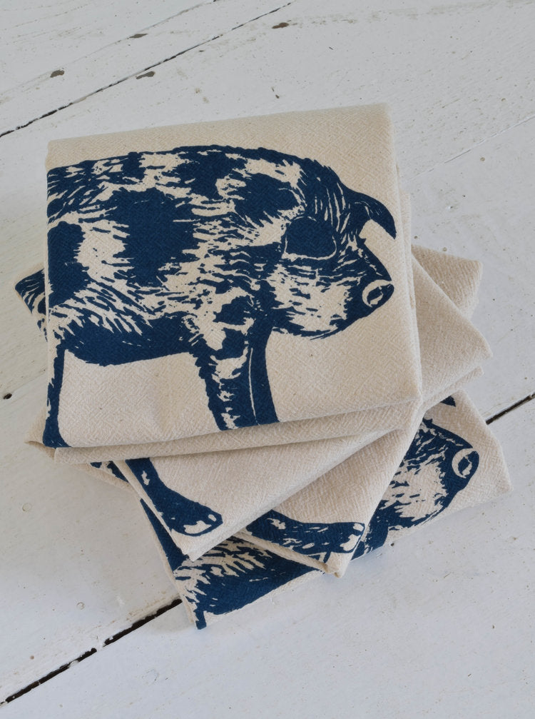 Set of 4 Organic Pig Cloth Napkins