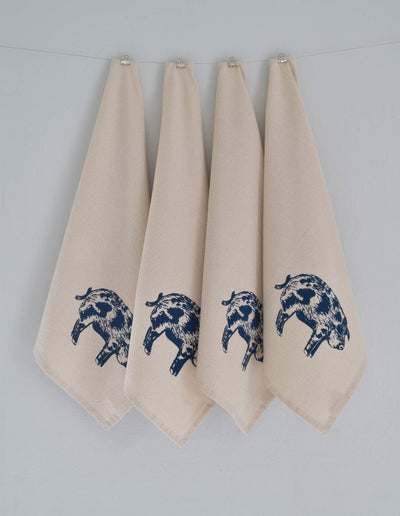 Set of 4 Organic Pig Cloth Napkins