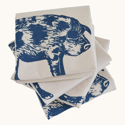 Set of 4 Organic Pig Cloth Napkins