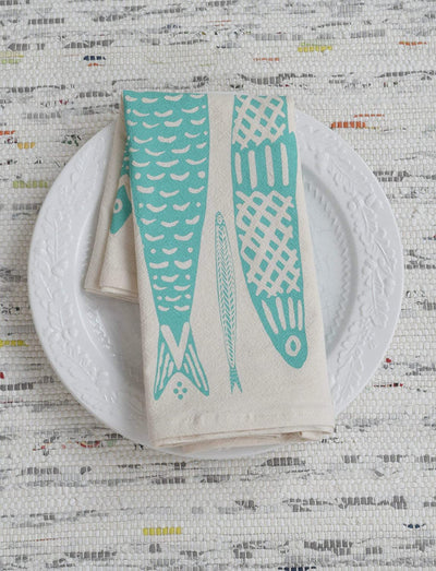 Organic Sardines Tea Towel