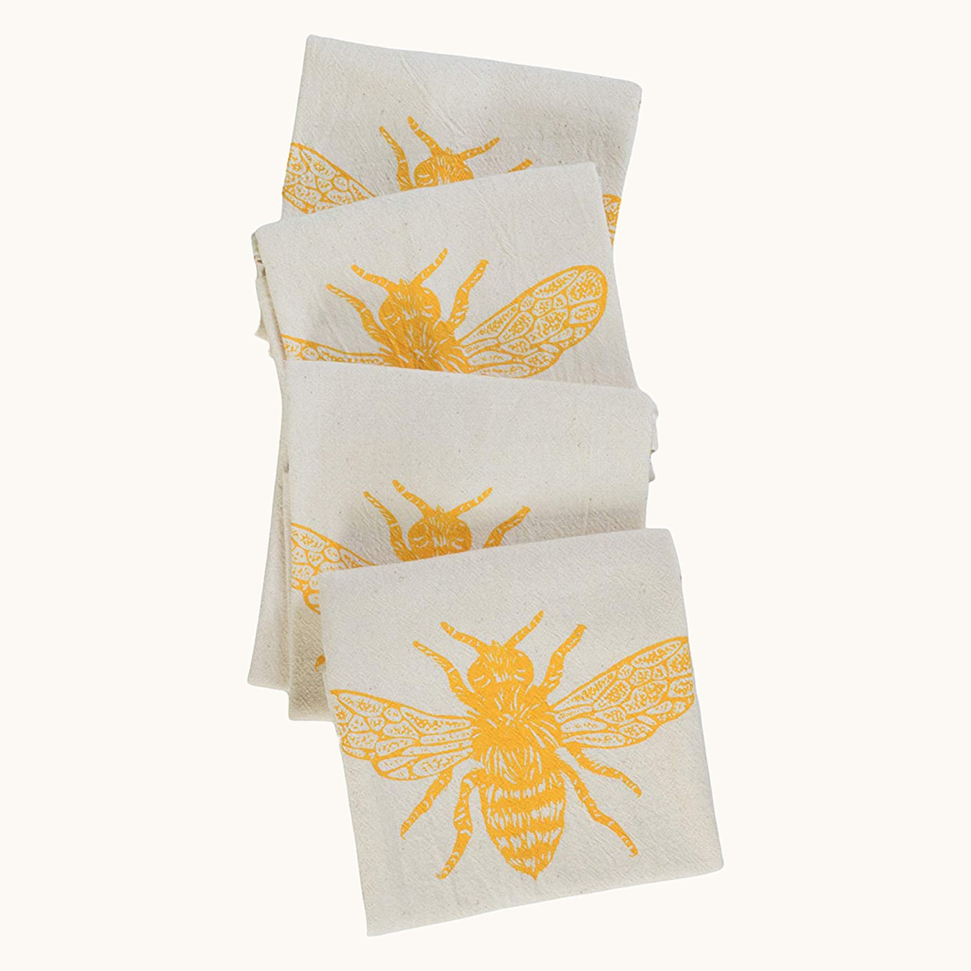 Set of 4 Organic Honeybee Cloth Napkins