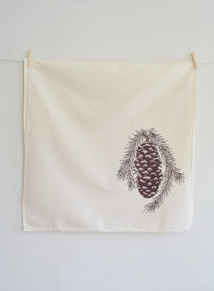 Organic Pine Cone Tea Towel