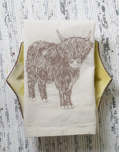 Set of 4 Highland Cow Cloth Napkins