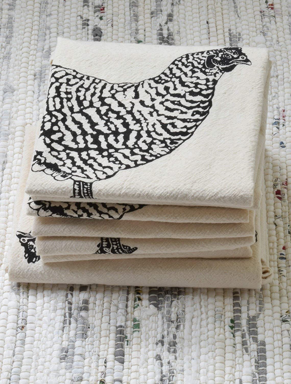 Set of 4 Organic Chicken Cloth Napkins